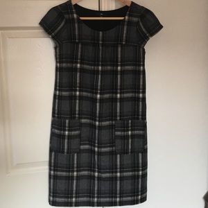 Gap Plaid Wool Blend Dress